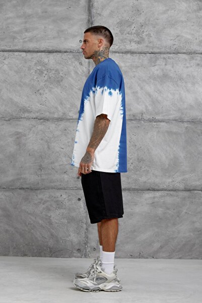 NOMARC Ανδρικό μπλουζάκι με σχέδιο μπλε μάρκας με γράμματα Oversize