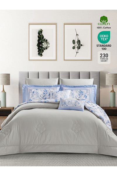 Donetella Cotton Printed Comforter Set 4-Pcs Single Size(170 X 230 Cm) With 350 GSM Filling