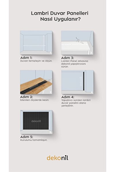 Dekonil Mdf Yarım Oval İskandinav Duvar Paneli Yarım Oval 54*104 cm (4 adet)