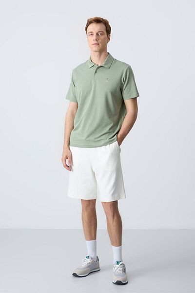 AIR JONES Thick Soft Textured Ecru Cotton Men's Shorts - Standard Fit 81275