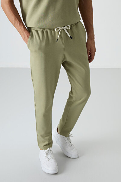 AIR JONES Ανοιχτό σετ ανδρικής φόρμας γυμναστικής από βαμβακερό πάχος Çağla, με μαλακή υφή Oversize Fit Basic - 85251