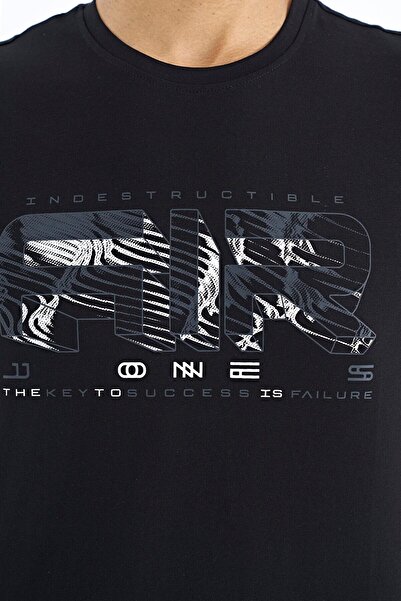 AIR JONES Ανδρικό μπλουζάκι Oscar Black Standard Fit - 88226