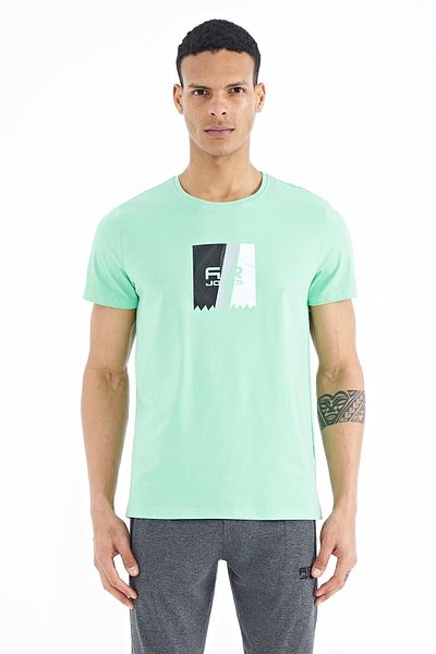 AIR JONES Мъжка тениска Frank Water Green Standard Pattern - 88219
