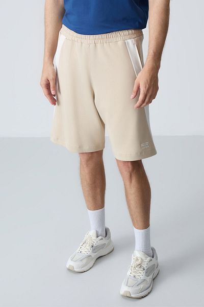 AIR JONES Pantaloni scurți bej pentru bărbați - bumbac gros moale, potrivire de bază - 81280