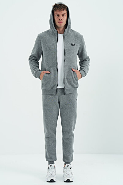AIR JONES Sean Grey Melange ανδρική φόρμα κάτω με επένδυση - 84928