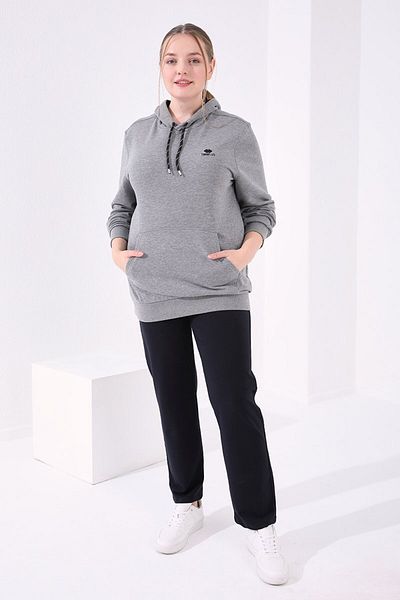 TOMMY LIFE Λεπτομερές αθλητικό παντελόνι Navy Blue Stone Plus Size - 94040