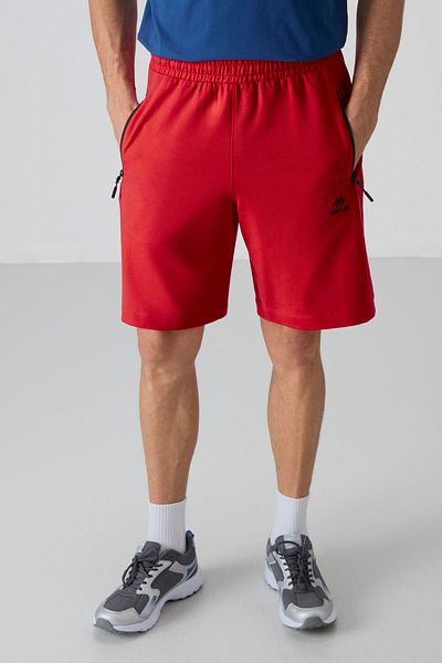 TOMMY LIFE Red Hidden Zipper Back Pocket Lace up Standard Size Men's Shorts - 81136