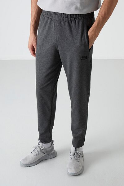 AIR JONES Pantaloni de trening pentru bărbați Barton Anthracite Melange Jogger - 84952