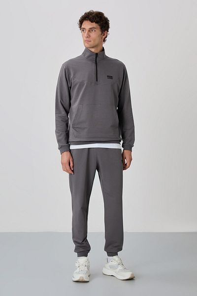 AIR JONES Σετ φόρμας Herbert Dark Grey Stand Collar - 85233