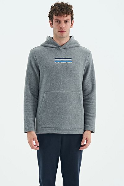 AIR JONES Ανδρικό φούτερ από φλις Hern Grey Melange - 88301