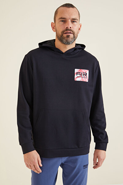 AIR JONES Ανδρικό φούτερ με κουκούλα Keene Navy Blue - 88133