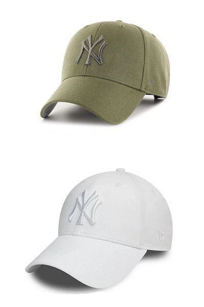 w white stars sports & wear Set de 2 pălării sport unisex cu stele albe reglabile cu velcro pe spate