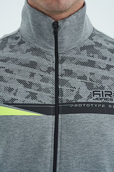 AIR JONES Harry Grey Melange - Μαύρη ανδρική αθλητική φόρμα Standard Fit - 85197