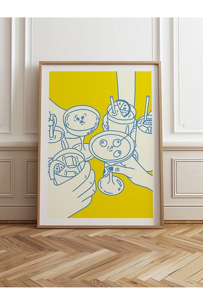 HOMEPACK Единична картина в дървена рамка, единичен плакат, картина TK/1091