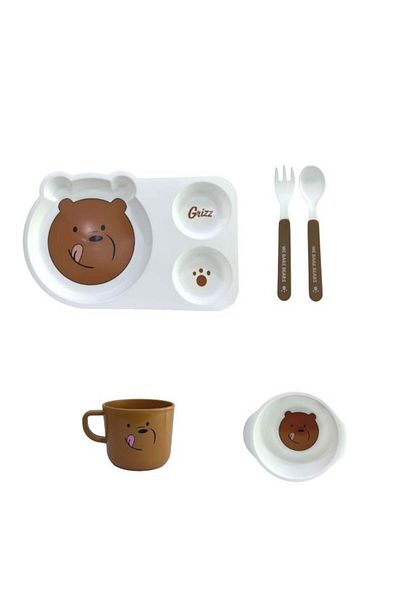 Miniso We Bare Bears 5-Piece Meteor Dinnerware Set