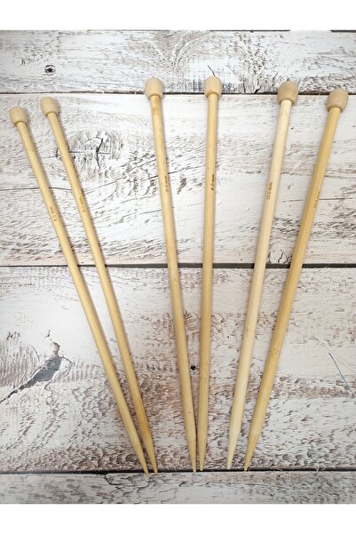 HOBİKİDS طقم ابرة حياكة بامبو 3 قطع، رقم: 8-9-10 ملم