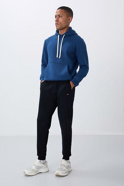 TOMMY LIFE Navy Blue Classic Standard Mold Ανδρική φόρμα στο κάτω μέρος με τσέπη - 84652