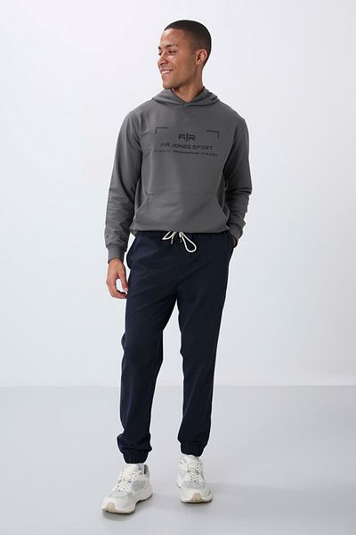 AIR JONES Ανδρική φόρμα αθλητικής φόρμας Standard Fit με υφή επιφάνειας κοινοβουλίου - 82156