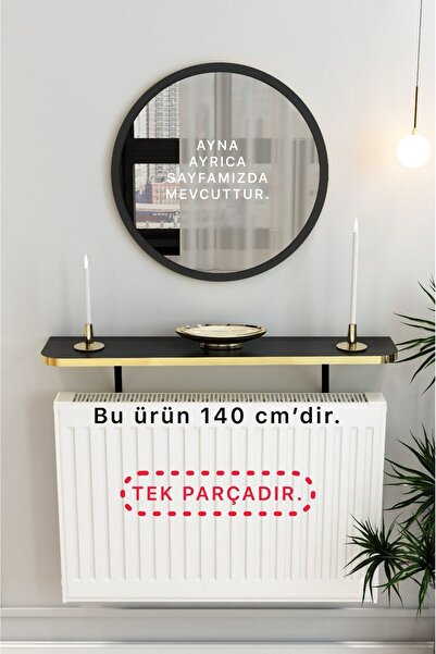 TALAŞTOZUM Siyah Gold Petek Üstü Tak Çıkar , Uçan Raf & Dresuar Oval 140 Cm