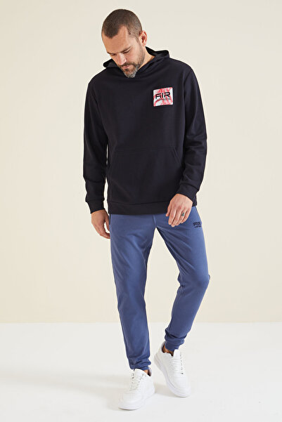 AIR JONES Ανδρικό φούτερ με κουκούλα Keene Navy Blue - 88133