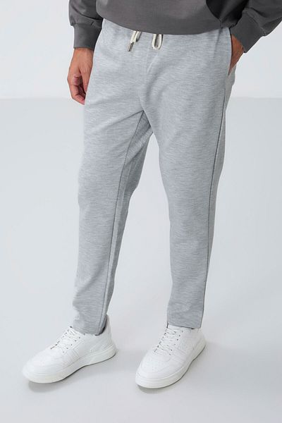 AIR JONES Partea de jos a pantaloni de trening pentru bărbați, cu suprafață gri, texturată, cu potrivire standard - 82155