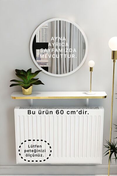 TALAŞTOZUM Gold Beyaz Petek Üstü Tak Çıkar Uçan Raf Oval 60CM