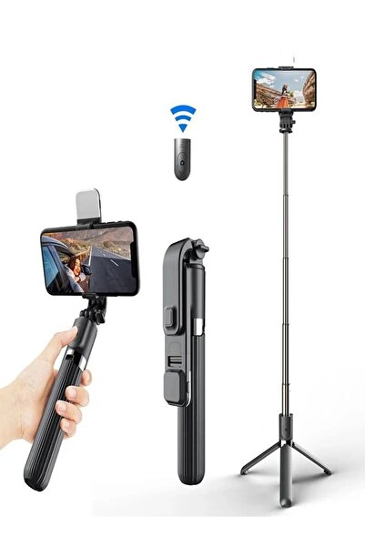 MATECHNO Led Işıklı Tripod Standı Kablosuz Bluetooth Uzaktan Kumandalı Selfie Çubuğu Çubuğu Yeni Youtuber