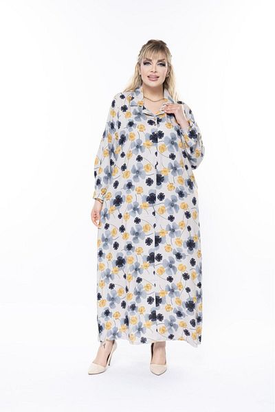 mervemoda Women's Long Sleeve Summer Plus Size Dress