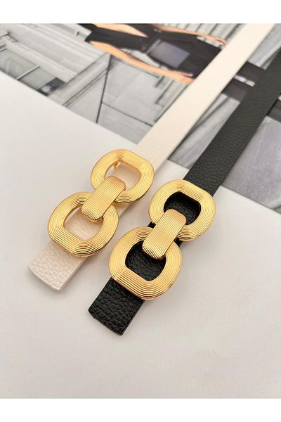 MODAM HİFA 2 τεμάχια Square Waterway Gold Buckle Γυναικεία ζώνη παντελονιού Ζώνη φόρεμα Ζώνη πουκάμισο Ζώνη παλτό