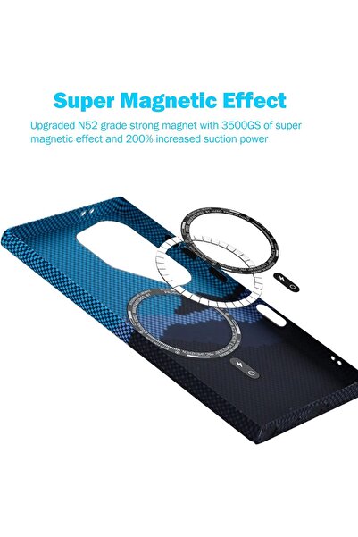 m.tk moveteck Apple iPhone 14 Pro Max Kılıf Aramid Fiber Karbon Görünümlü Ultra Ince Desenli Kapak