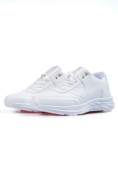 TOMMY LIFE Мъжки маратонки с висока подметка, бели - изкуствена кожа, връзки - 89113
