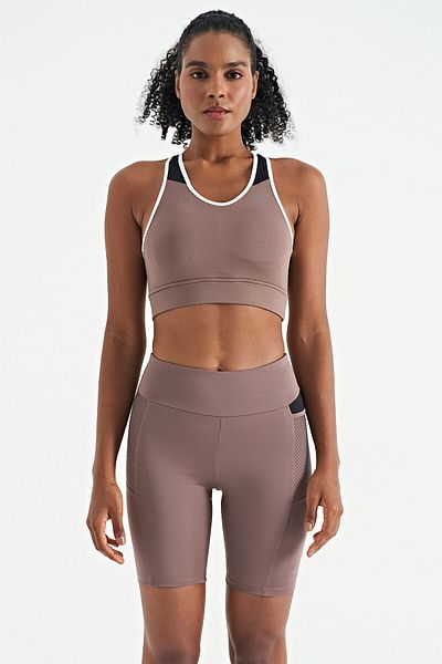 TOMMY LIFE Bustieră de damă, detaliată, cu imprimeu pe spate, cu culoarea trandafirului prăfuit - 97253