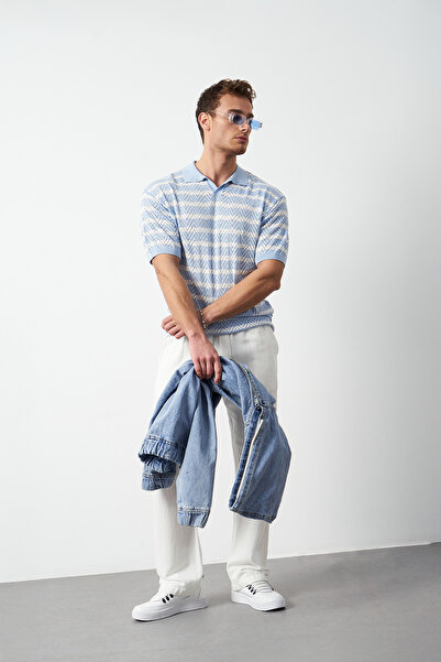 Mesfeno Мъжка тениска с раиран десен и редовна кройка от фин трико