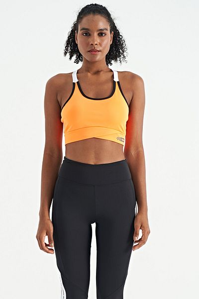 TOMMY LIFE Neon Orange Tight Bustier με λουράκι - Λεπτομέρεια στην πλάτη - 97254
