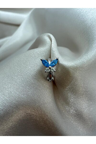 Doa Jewellery Turkuaz Taşlı Kelebek Halka Piercing