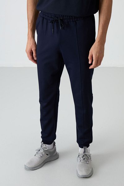TOMMY LIFE Indigo Cotton Soft Textured Comfort Fit Embroidered Ανδρικό Jogger - 82123
