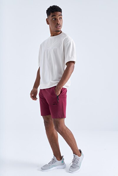 TOMMY LIFE Purple Zipper Pocket Lace Up Standard Fit Men's Shorts - 81234