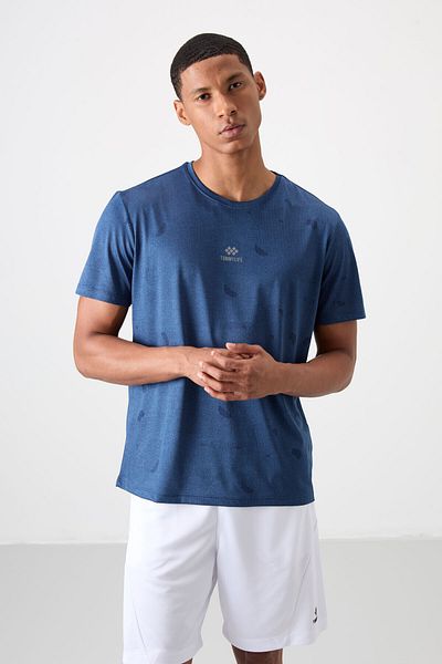 TOMMY LIFE Parliament Breathable Jacquard Thin Stretchy Standard Fit Ανδρικό μπλουζάκι Performance - 88397