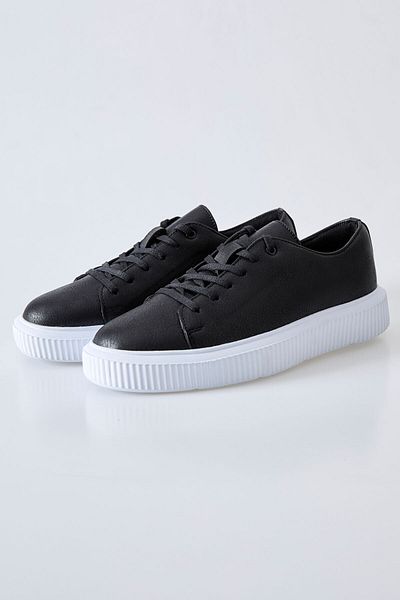 TOMMY LIFE Men's Sports Shoes Artificial Leather - Black-White, Lace-up and Perforated - 89129