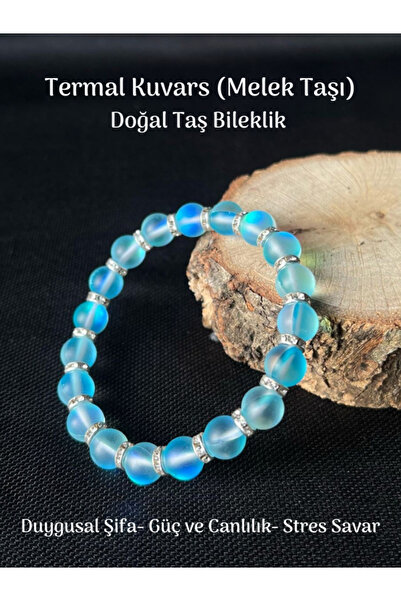 Tuana Trend Yüksek Kalite Termal Kuvars (Melek Taşı) Doğal Taş Bileklik Enerj...