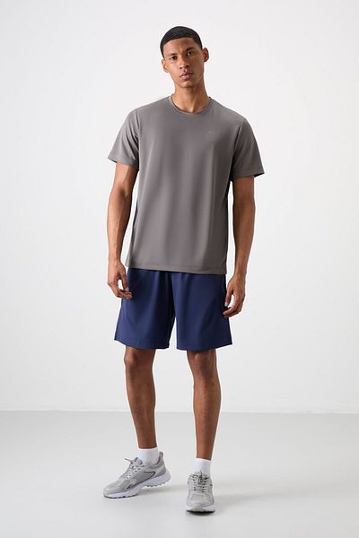 TOMMY LIFE Ανδρικό μπλουζάκι Active Sports με μοτίβο Σκούρο Γκρι - 88255