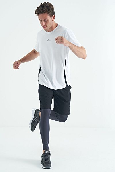 TOMMY LIFE Anthracite Logo Printed High Waist Slim Fit Active Sports Ανδρικό κολάν - 84989