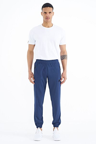 TOMMY LIFE Men's Indigo Sweatpants - Comfortable Fit, Pockets and Elastics, Lace-up - 84826