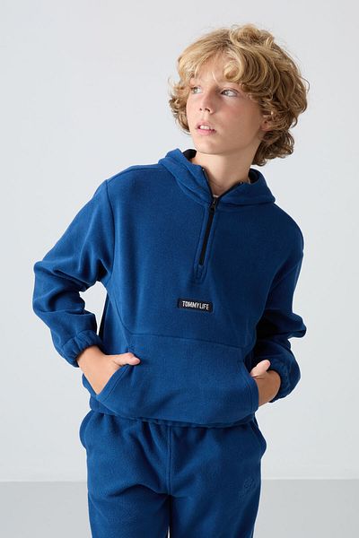 TOMMY LIFE Boy's Fleece Sweatshirt - Embroidered, Thick Soft Textured, Standard Fit - 11230