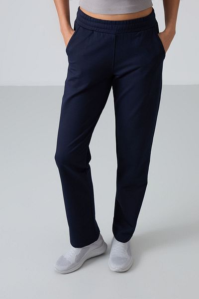TOMMY LIFE Pantaloni de trening Indigo pentru femei cu buzunare cu talie înaltă - Formă confortabilă, picior clasic - 94584