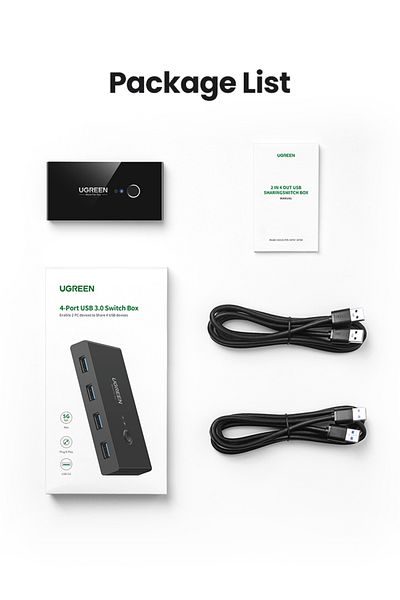 Ugreen | USB 3.0 2x4 Sharing Switch Selector |Black