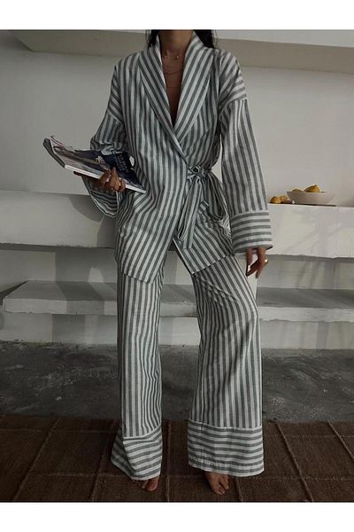 mydukkan.co Striped Kimono Set