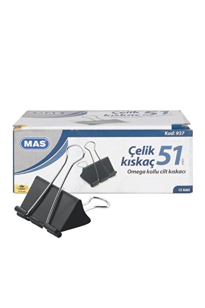 Mas 937 Çelik Kıskaç 51 mm 12 Adet - Siyah