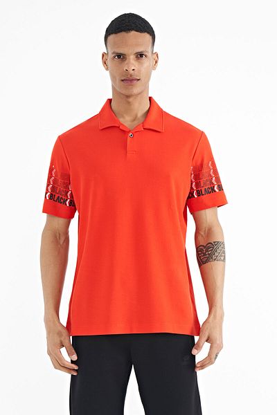 TOMMY LIFE Ανδρικό μπλουζάκι Fiesta Sleeve Print Detailed Polo Neck Standard Form - 88240