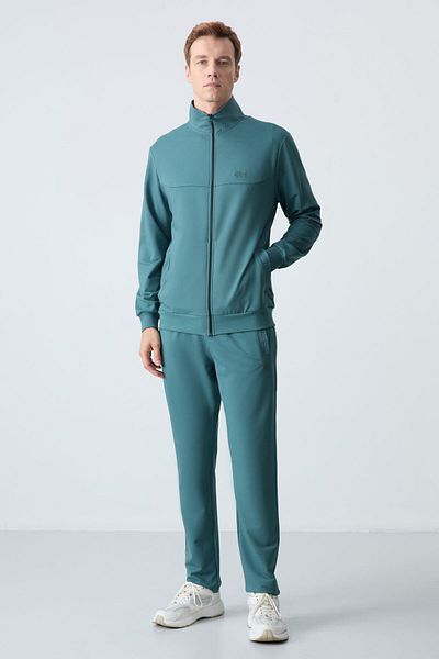 TOMMY LIFE Set de trening pentru bărbați Forest Green - Bumbac, gros moale și Confort - 85260